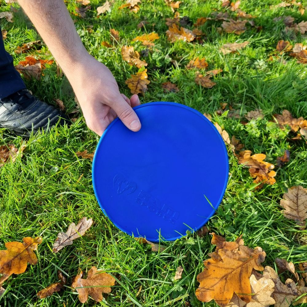 Set of 20 Ram Rugby flat non-slip rubber marker cones in yellow, red, white, and blue for training drills