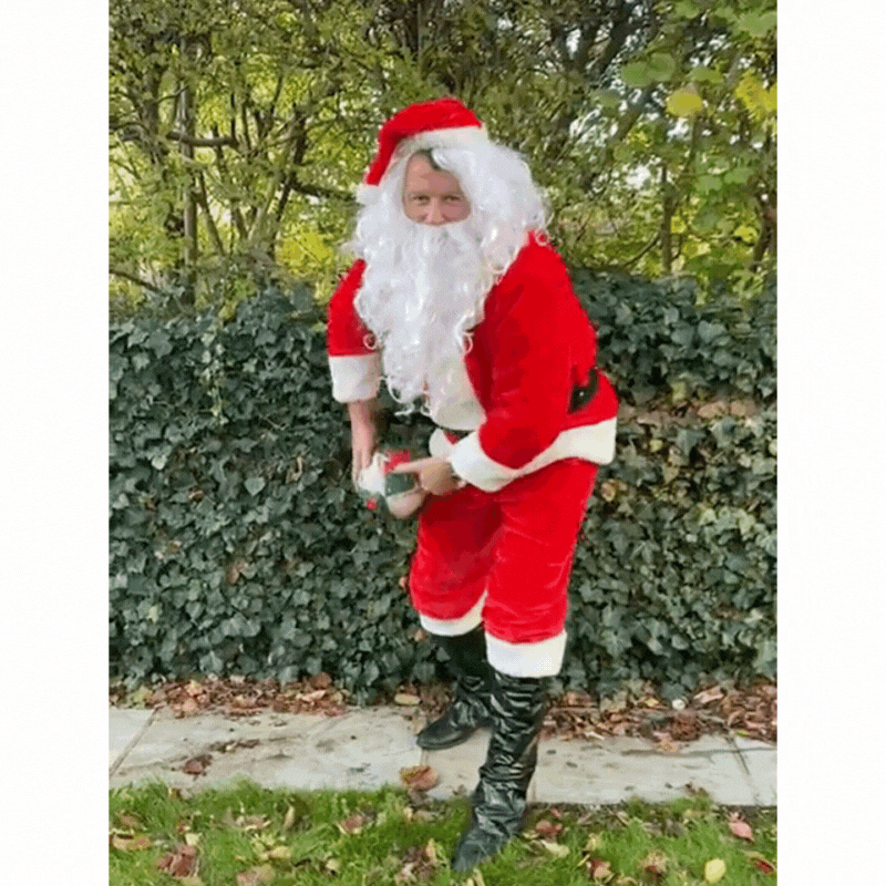 Ram Rugby Christmas Midi Squad Trainer Ball Size 2 with festive red and green wrap, ideal for fun rugby training sessions.