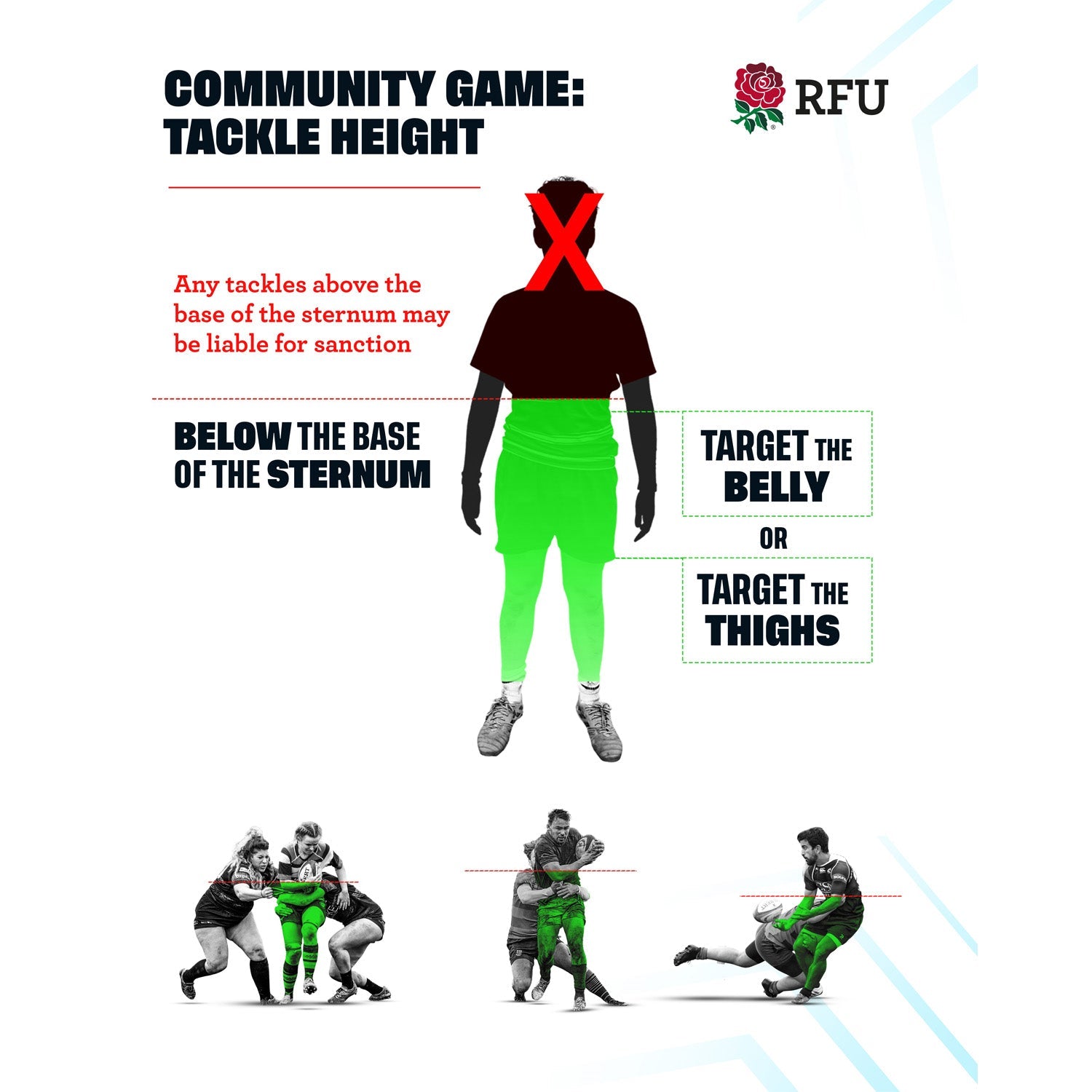 Ram Rugby Target Tackle Bags in blue and red, designed for safe rugby training with labeled tackle zones for technique practice