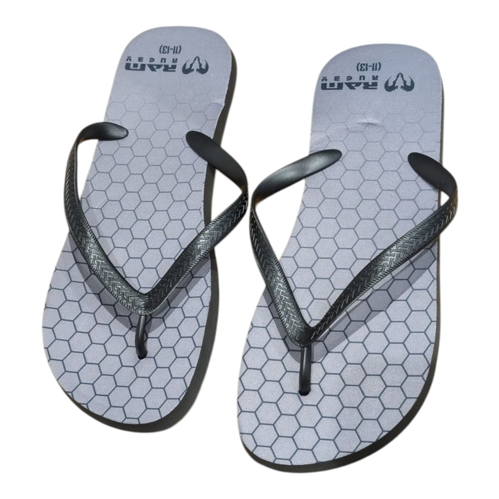 Ram Rugby Flip Flops in black durable rubber designed for quick and easy rugby boot removal for adults and youth.
