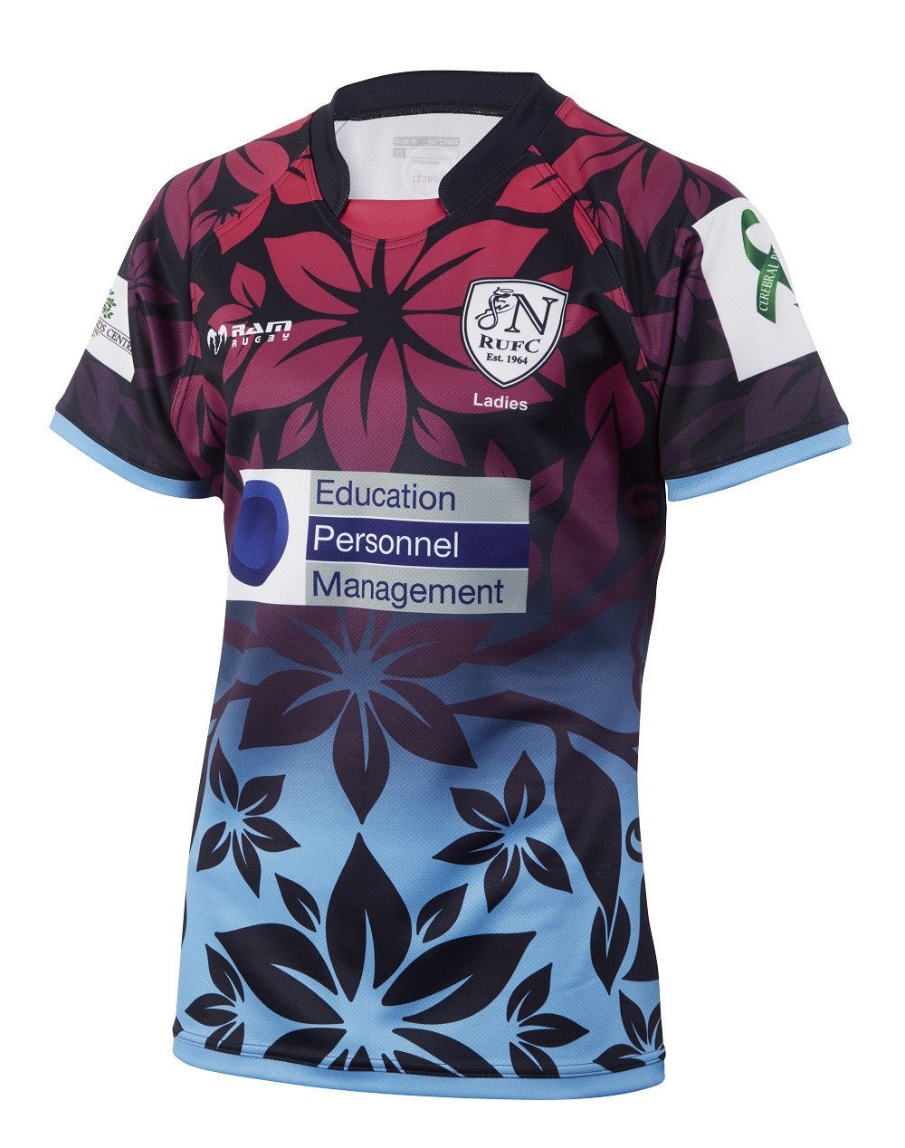 Ram Rugby Women's Challenger Sublimated Rugby Shirt in durable mid-stretch 280gsm Diamond Knit fabric, semi-fit style