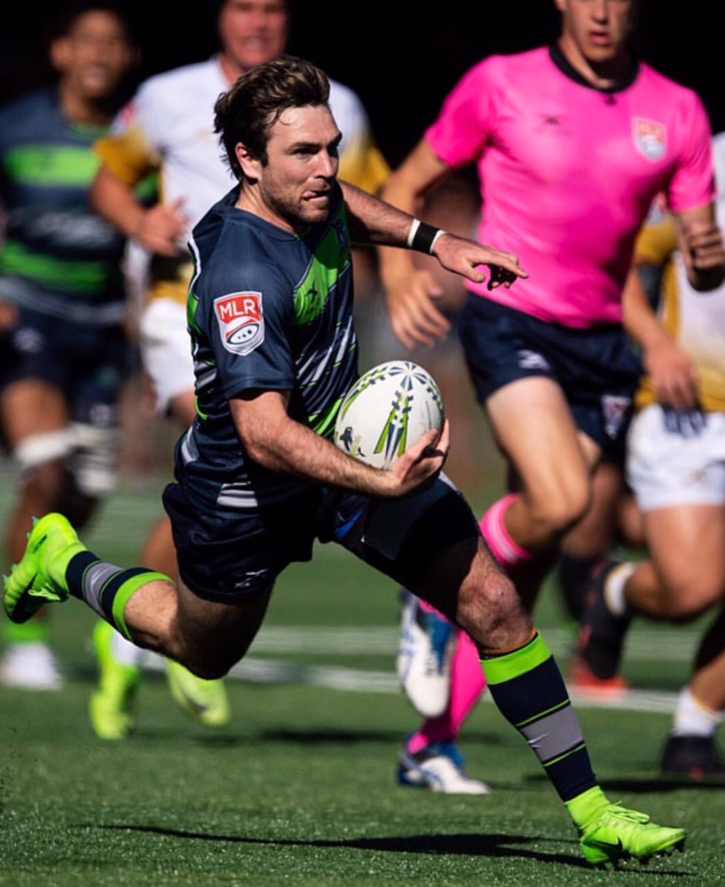 Ram Rugby Custom Rugby Ball Bundle featuring personalized logo printing displayed with branded carrying bag and multiple balls.