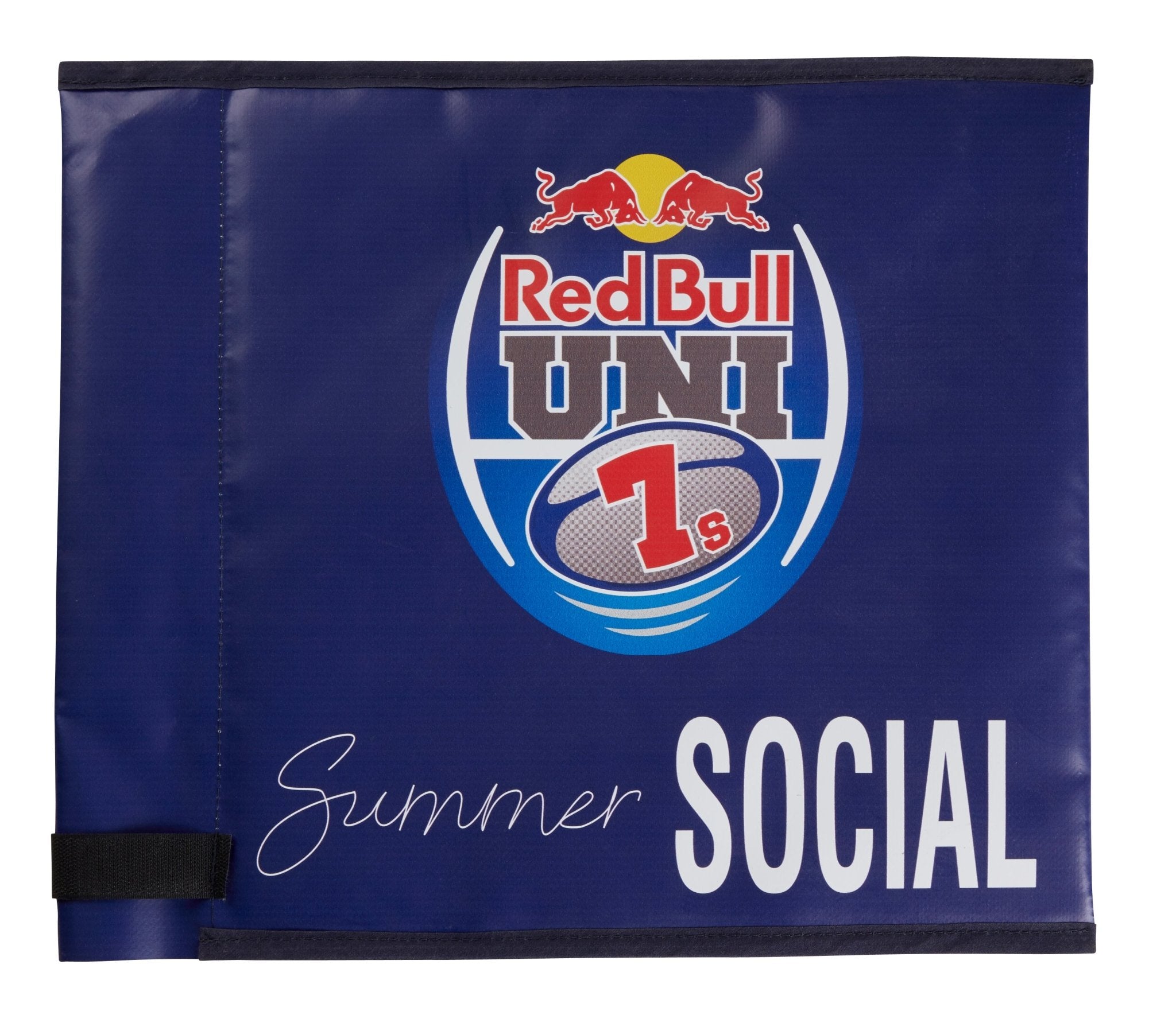 Set of 14 Ram Rugby rigid corner flags with custom digital printing, durable PVC and foam core, 41x35cm each