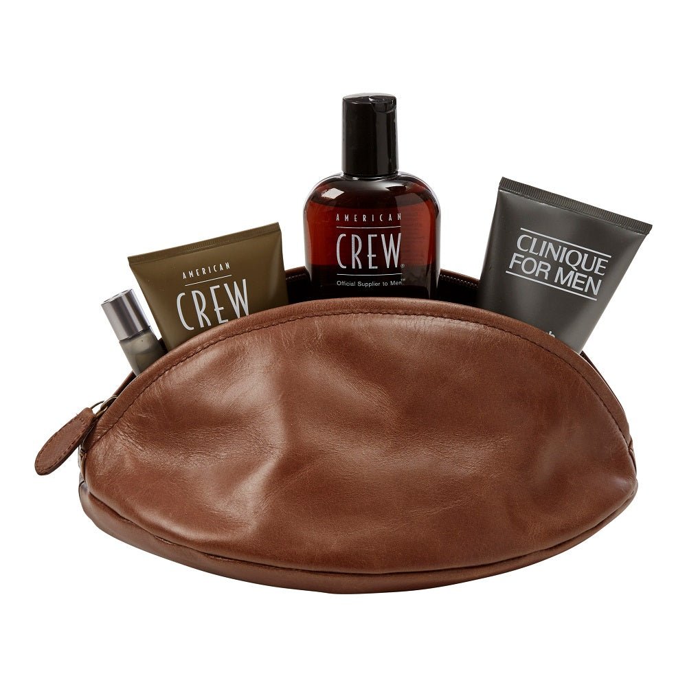 Ram Rugby custom wash bag for size 5 rugby ball in vintage leather with waterproof outer and internal zip pocket design