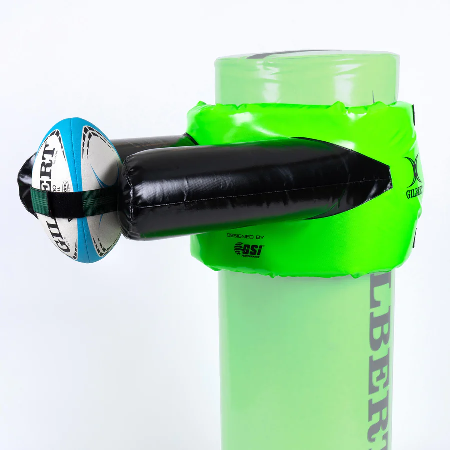 Ram Rugby EU Gilbert Jackal Arms Training Aid hit shield in black and orange, designed for senior and junior breakdown skill drills