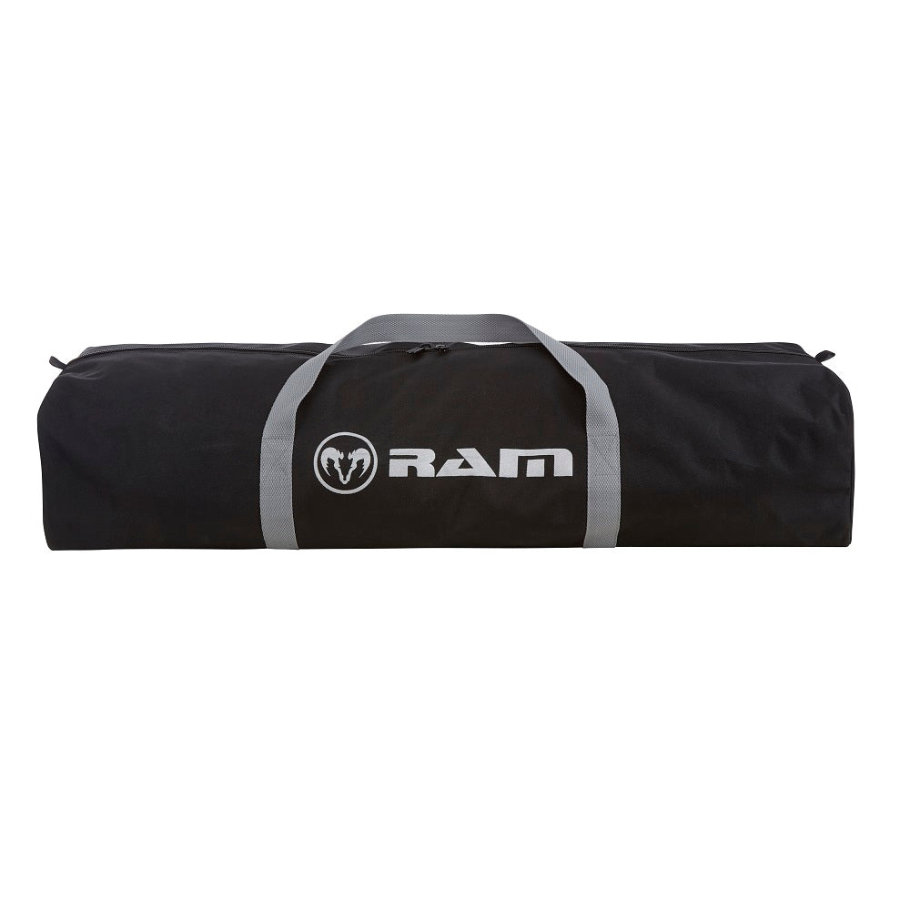 Ram Rugby Portable Pitch Respect Barriers 100m showing barrier poles with metal spikes and bright red tape for field boundaries