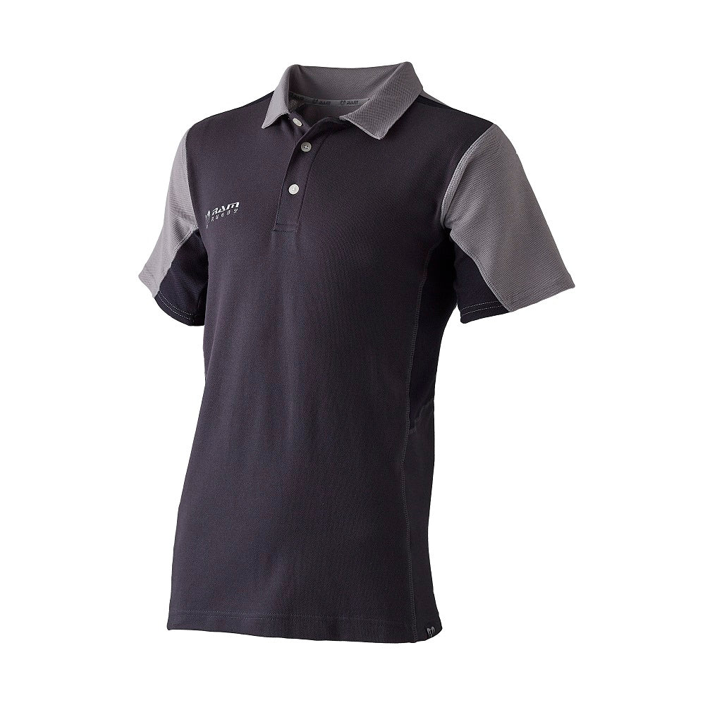Charcoal Ram Rugby Pique Polo Shirt with 215gsm polyester cotton blend, standard fit and classic rugby collar detail