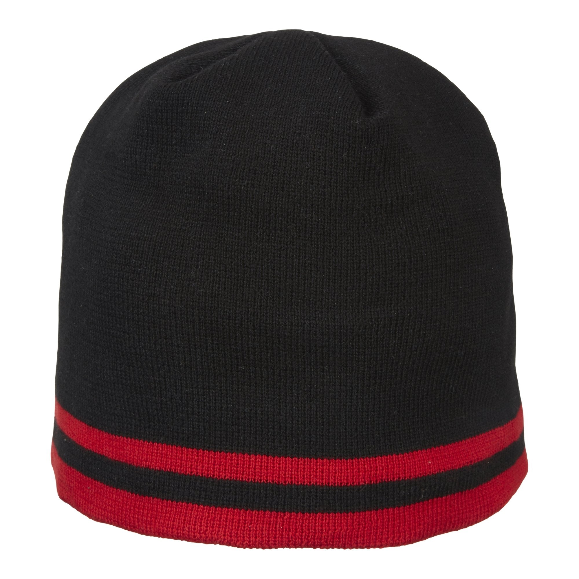 Ram Rugby thermal beanie in black acrylic knit with soft micro fleece lining for warmth and comfort during cold weather