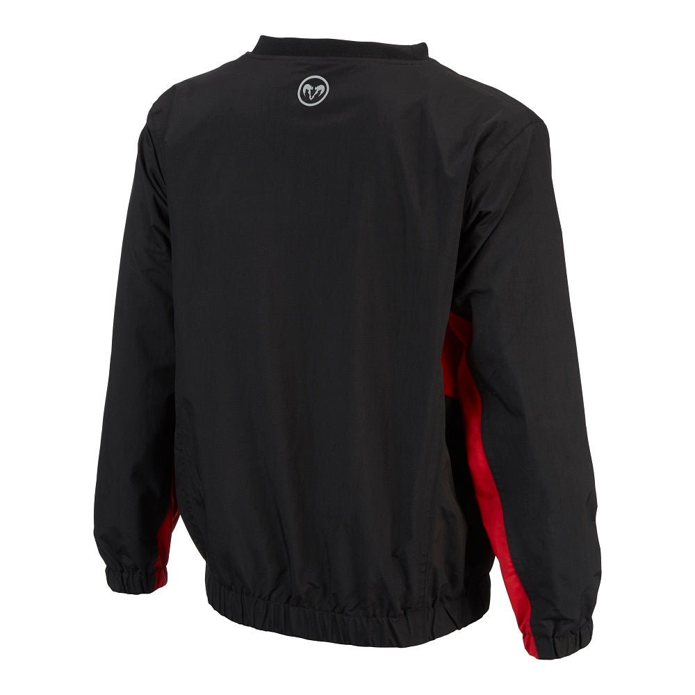 Ram Rugby lightweight breathable training top in black with mesh lining, showerproof finish, elastic cuffs, and round neck collar