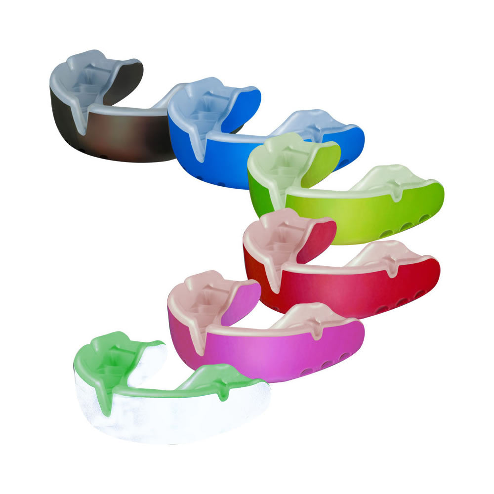 OPRO Mouthguards collection cover showing colorful Snap-Fit and Gold rugby mouthguards for trusted player protection