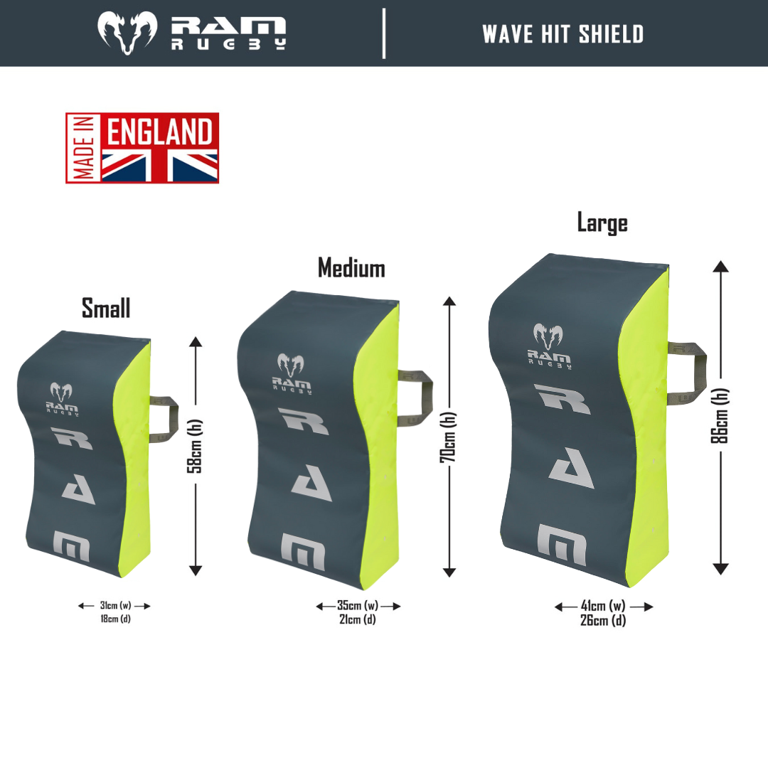 Ram Rugby Wave Hit Shield Medium High-Density Foam Rugby Trainingspad