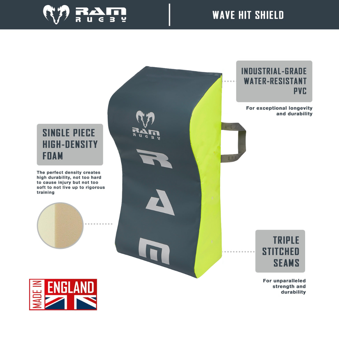 Ram Rugby Wave Hit Shield Medium High-Density Foam Rugby Trainingspad