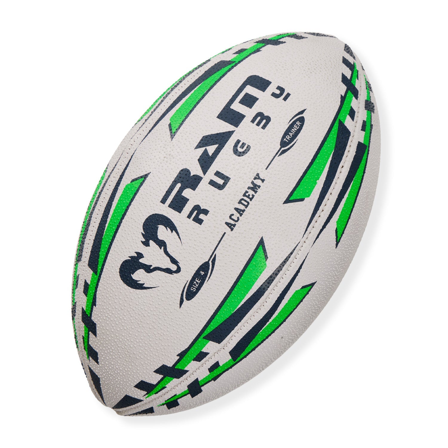 Ram Rugby Academy Trainer Ball Bundle showing 30 orange training rugby balls neatly arranged with two black storage bags