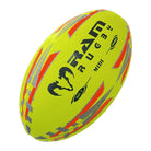 Neon orange Ram Rugby Midi Rugby Ball size 2, 22cm air-filled fun ball designed for kids aged 3-4 years old