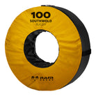 Ram Rugby Custom Roller Tackle Bag in durable blue PVC designed for realistic rugby training and impact resistance