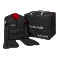 Ram Rugby Tackle Suit in black with padded full-contact training gear, durable 600 Denier Cordura and PVC backing for protection