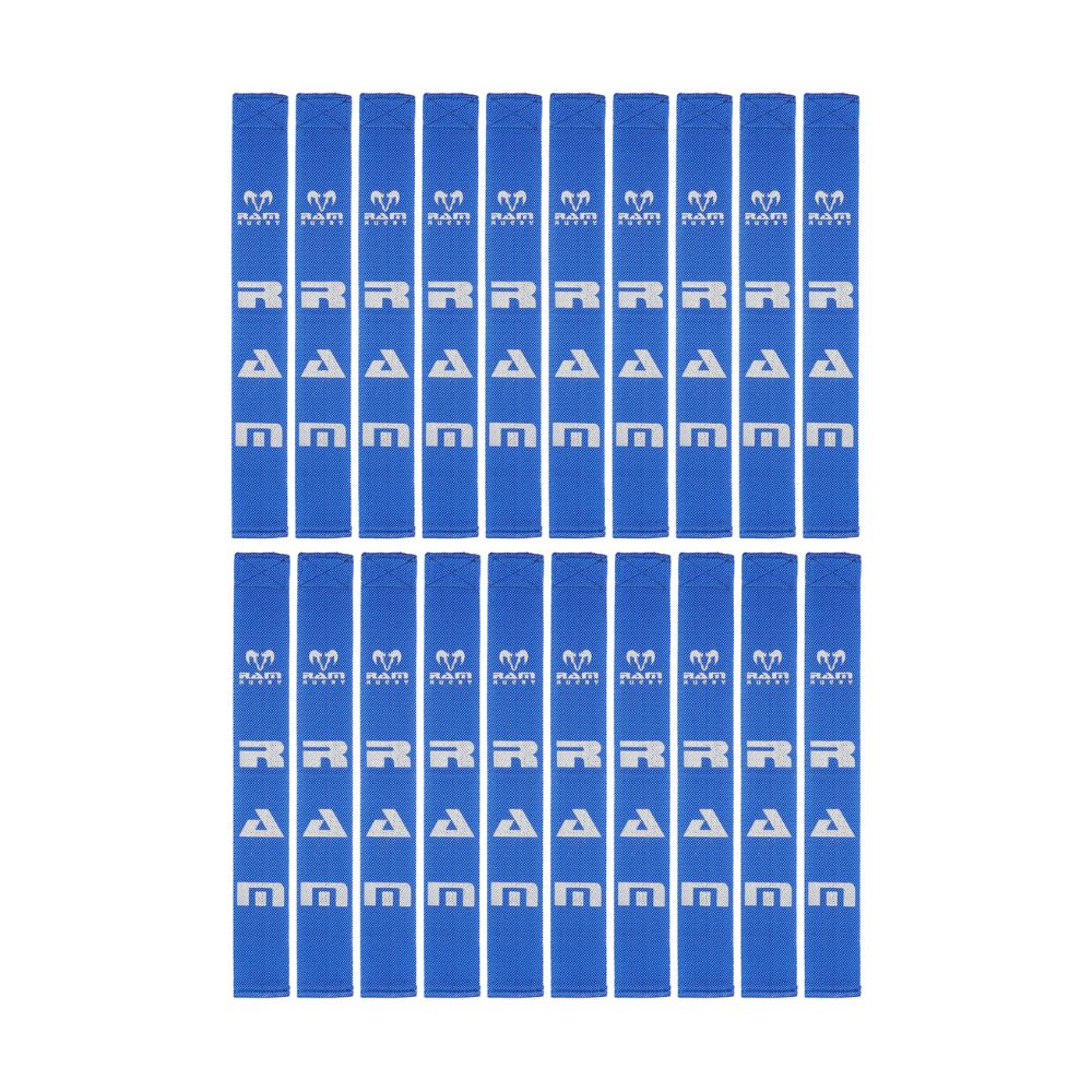 Ram Rugby 20 woven webbing tag rugby straps in black, durable 16" long by 2" wide for secure tag rugby play