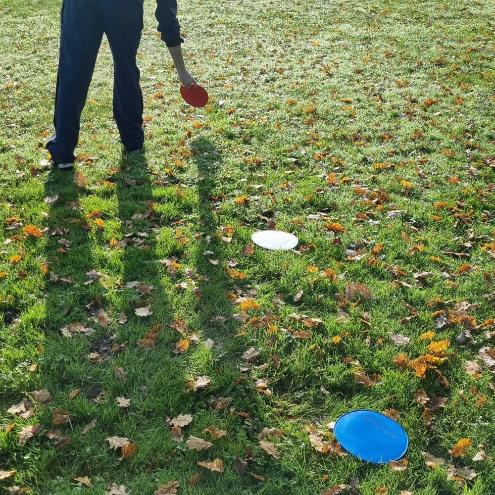 Ram Rugby set of 20 non-slip rubber flat marker cones in yellow, red, white, and blue for rugby training drills