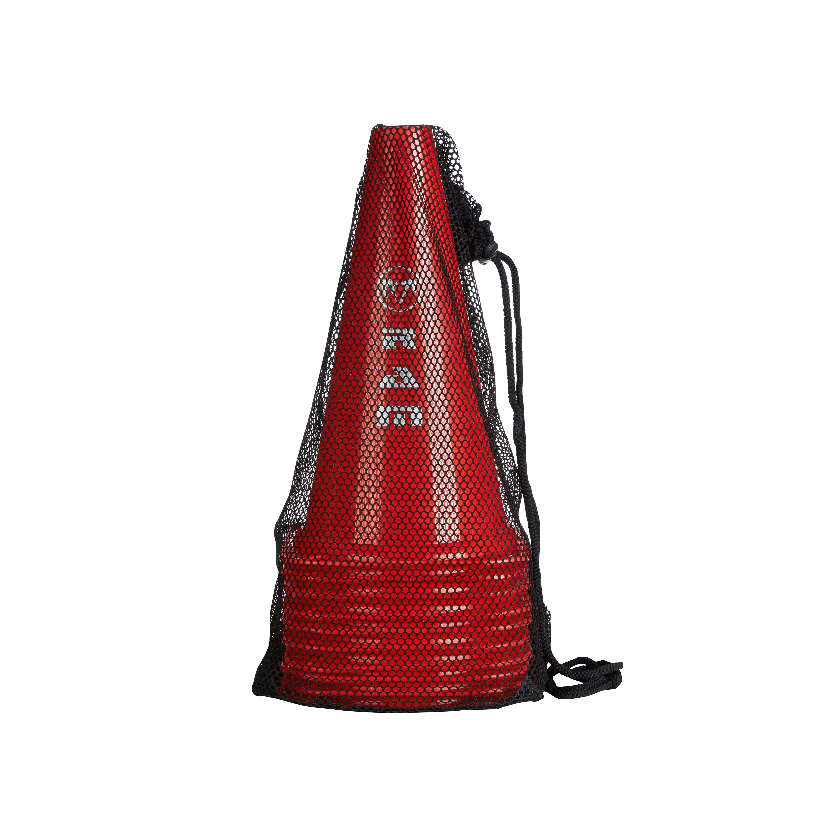 Set of 10 Ram Rugby durable 12-inch orange training marker cones with carry bag for sports drills and pitch marking