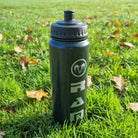 Ram Rugby 750ml black ergonomic water bottle with push-pull lid, ideal for sports training and hydration on the go