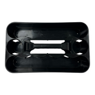 Ram Rugby 12 bottle black plastic water bottle carrier with ergonomic handle, durable shatterproof PVC construction