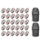 Ram Rugby Squad Trainer Ball Bundle with 30 size 5 rugby balls and 2 breathable black storage bags for training sessions