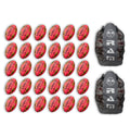 Thirty Ram Rugby Gripper 2.0 Pro Trainer Neon Pink rugby balls bundled with two breathable storage bags for easy transport.