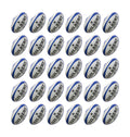 Thirty Gilbert G-TR4000 size 5 trainer rugby balls stacked with two large breathable bags for ball storage and transport