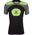 Gilbert Atomic V3 Large rugby shoulder pads in black and green with flexible armor and FastWickX fabric technology