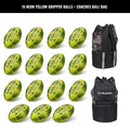 Ram Rugby Gripper 2.0 Pro Trainer Neon Ball Bundle 15 Balls with 1 Bag