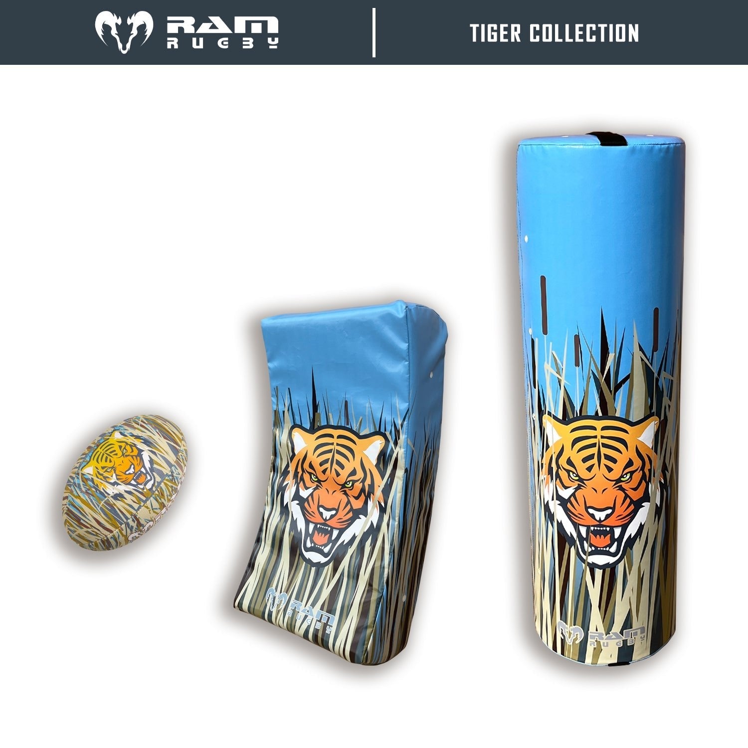 Ram Rugby Animal Design Squad Trainer rugby ball in vibrant colors with 3D grip for all ages training and fun play