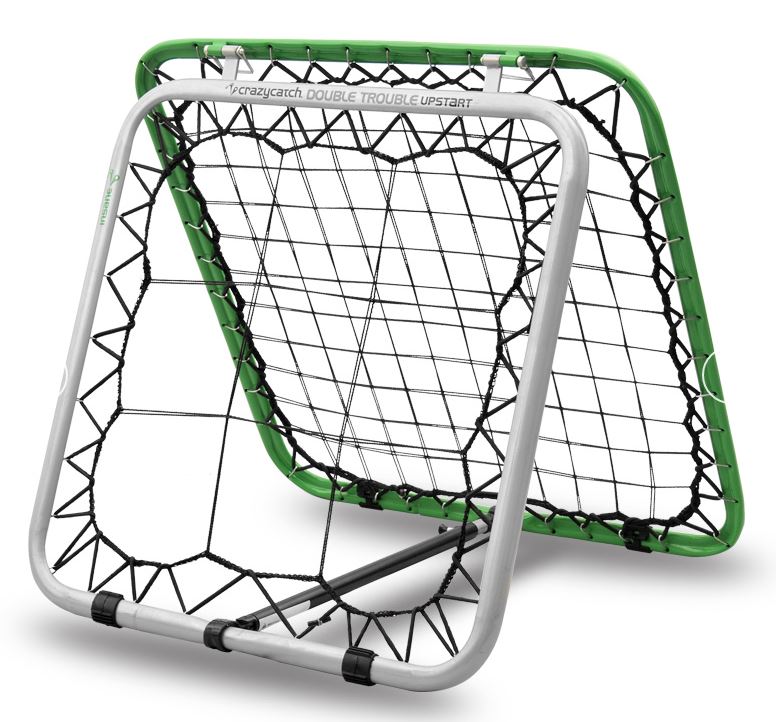 Crazy Catch Upstart Double Trouble rugby rebound net with dual-sided netting for advanced catching and reaction training