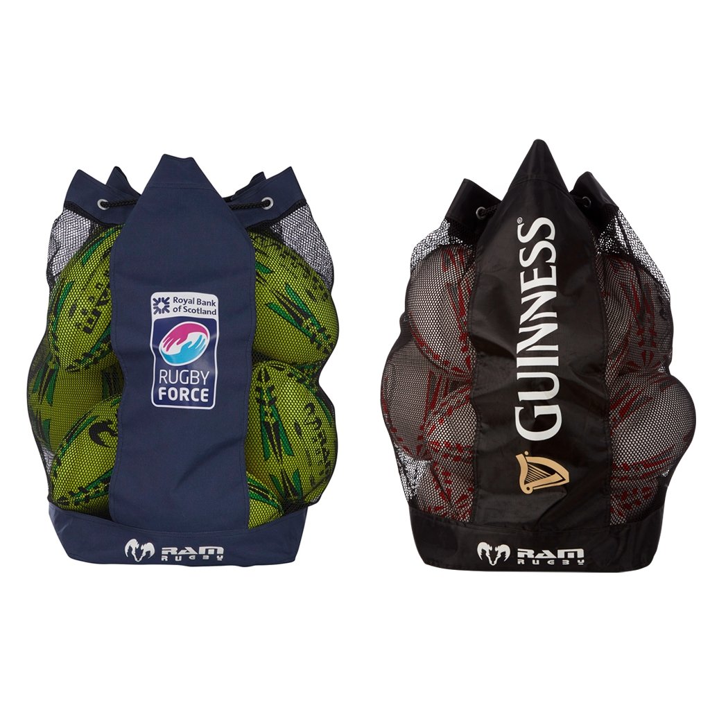 Ram Rugby custom breathable backpack ball bag in navy blue with logo personalization for rugby clubs and coaches