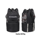 Ram Rugby custom rugby ball bags featuring personalized club logos in breathable, durable material with 8-week delivery.