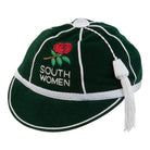 Ram Rugby Custom Honours Cap in blue velvet with embroidered crest, silk lining, and personalized golden initials for awards