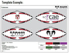 Stack of 15 Ram Rugby custom Victor Raider match balls in white with personalized logos and team branding for clubs