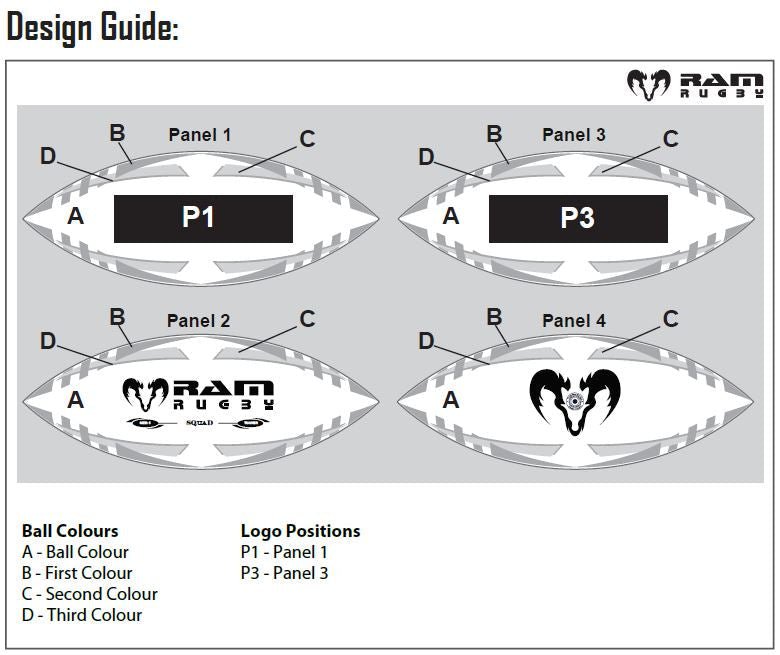 Ram Rugby Custom Printed 2.5 Size Micro Rugby Balls in vibrant colors for kids ages 4-6, suitable for team promotion