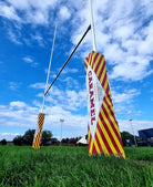 Ram Rugby custom digitally printed rugby post protectors set of 4 in vibrant colors with thick padding for field safety and branding