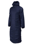 Ram Rugby Custom Stock Bench Coat in black, waterproof thermal dry robe with zipped pockets and heavy-duty two-way zip.