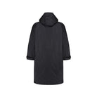 Ram Rugby Weatherproof Dry Robe in black with fleece lining shown open, highlighting zipped pockets for outdoor changing comfort