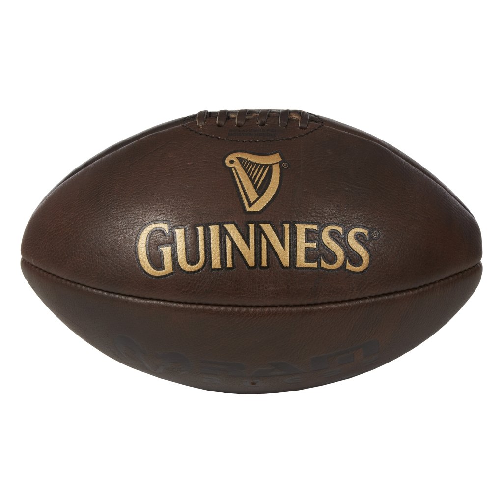 Ram Rugby Custom Vintage Heritage Leather Rugby Ball Size 5 showing detailed stitching and classic brown leather texture close-up