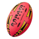 Ram Rugby Gripper 2.0 Neon Pink junior training rugby ball with 3-ply durable rubber lamination and valve seam design