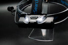 Nightsearcher HT800RX USB rechargeable head torch showing adjustable strap and 800 lumen narrow beam light in use