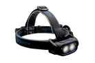 Nightsearcher HT800RX USB rechargeable head torch with adjustable 800 lumen beam, black and gray lightweight design