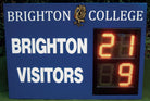 Ram Rugby LED Digit Rugby Scoreboard with ultra-bright yellow digits in weatherproof fibreglass casing for outdoor use