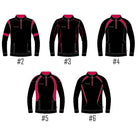 Ram Rugby Custom Midlayer Blast Fleece 360gsm in navy blue with full zip, high collar, and embroidered logo detail