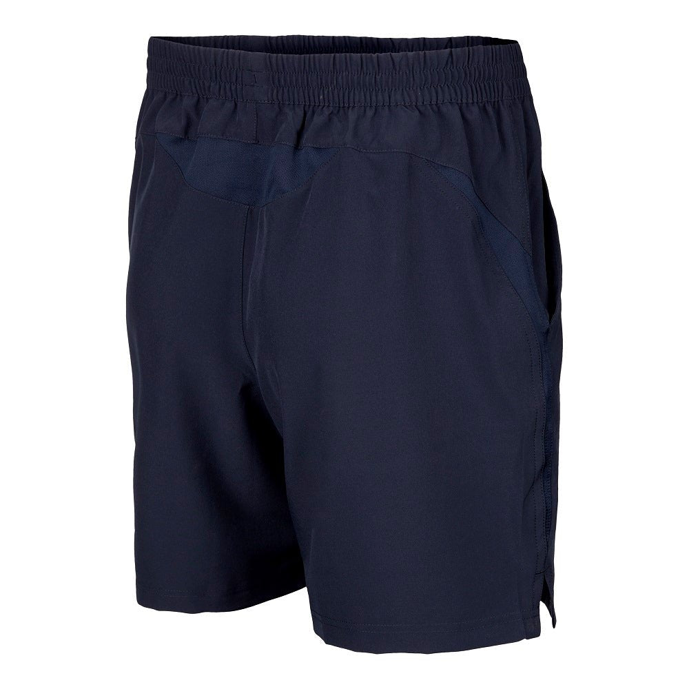 Navy Ram Rugby lightweight training shorts with pockets, two-way stretch polyester, quick-dry gym shorts, standard fit