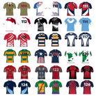 Close-up of Ram Rugby reversible sublimated rugby shirt in durable blue NeoTech-Plus fabric with 4-way stretch features