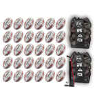 Thirty Ram Rugby Squad Trainer size 5 balls stacked with two large breathable ball bags for rugby training storage bundle