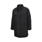 Men's Ram Rugby Custom Stadium Jacket in navy blue 100% polyester with high collar and embroidered logos, standard fit